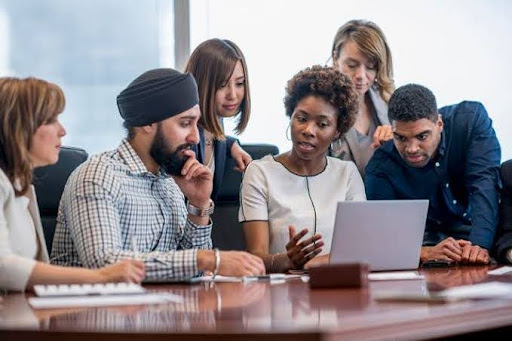 Diverse team of black tech professionals